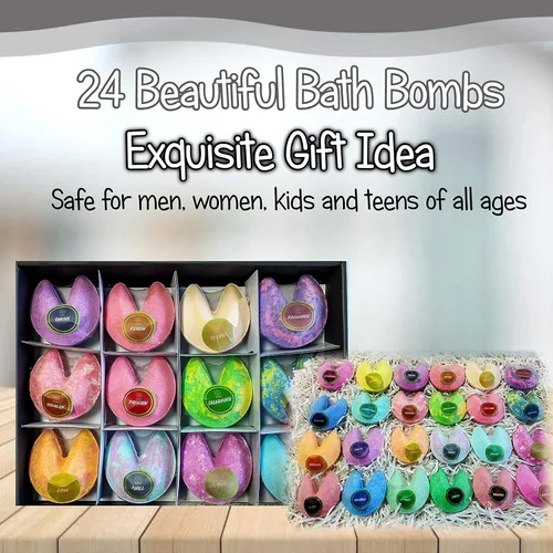 Miniatura 5 de Set de regalo de bombas de baño para mujeres, 24 bombas de baño relajantes y vaporizadores de ducha que dicen la fortuna. ¡El mejor recuerdo