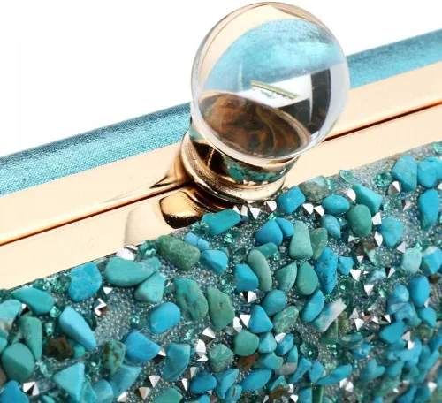 Miniatura 3 de Bolso de mano de noche de piedra multicolor brillante bolso de mano brillante con purpurina para boda, fiesta, baile de graduación