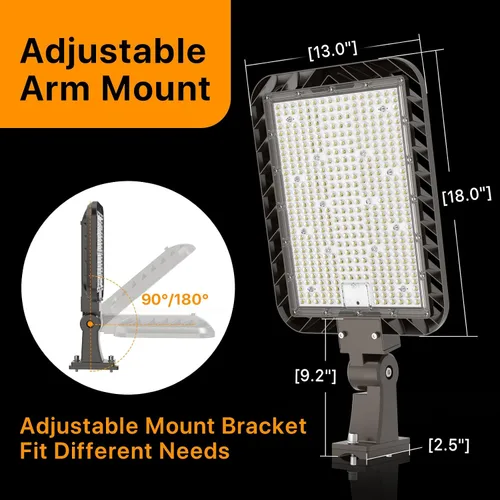 Miniatura 6 de Luz LED de estacionamiento de 300 W, instalación rápida, luz de caja de zapatos de montaje de brazo ajustable 5000K, 45000lm luz del atardecer al