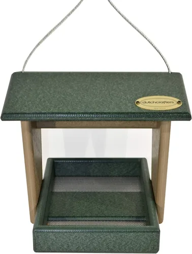 Miniatura 13 de DutchCrafters Comedero grande de plástico colgante para pájaros – Comedero para pájaros con tolva cubierta de polietileno para aves silvestres al