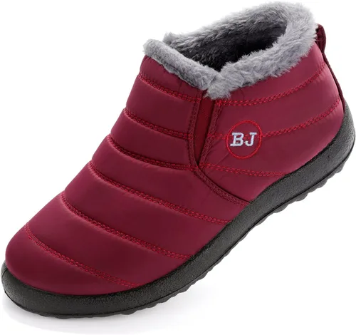 Miniatura 10 de VYKF Botas de nieve para mujer Botines de invierno cálidos con forro de piel antideslizantes Botas de tobillo para exteriores Botas cómodas