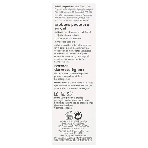 Miniatura 9 de Dermablend Insta-Grip Jelly Primer, maquillaje facial, pre-base facial sin silicona para piel seca, minimización de poros con duración de 24 horas