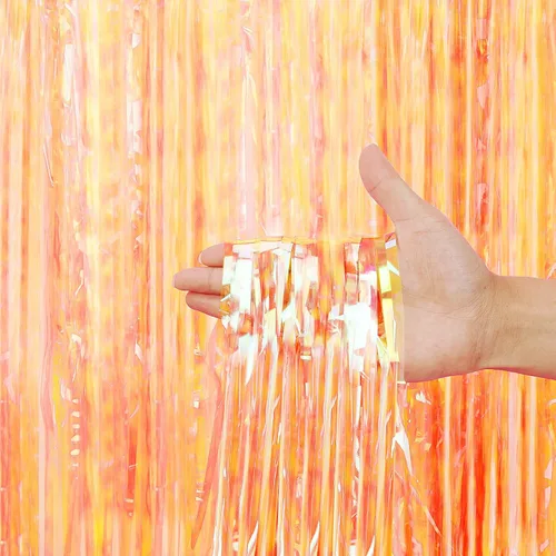 Miniatura 10 de Paquete de 3 cortinas con flecos para decoración de fiesta, cortinas de fondo de oropel para fiestas, cabina de fotos, bodas, graduaciones