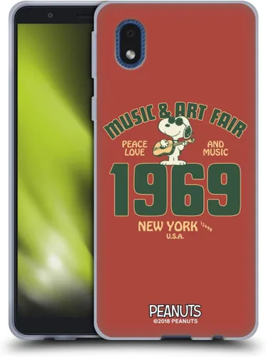 Miniatura 472 de Head Case Designs Funda de gel Woodstock 50th con licencia oficial de Peanuts Snoopy Guitar 1969 [protección de grado militar] compatible