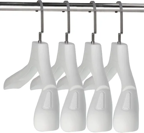 Miniatura 12 de DEDU Perchas de traje para hombres, paquete de 40 perchas extra anchas antideslizantes de ancho 17.7 pulgadas, perchas de plástico grueso negro