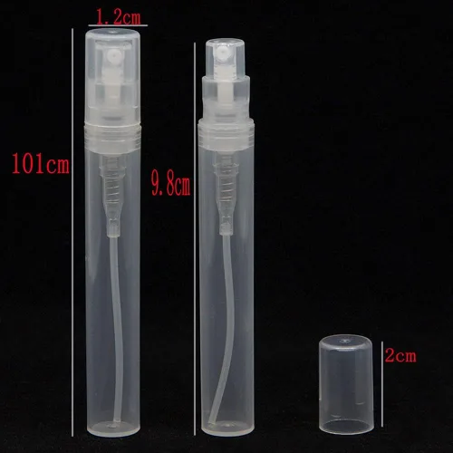 Miniatura 2 de Mini botella de aerosol de plástico transparente, botella de perfume vacía portátil, muestra recargable, botella atomizadora de perfume