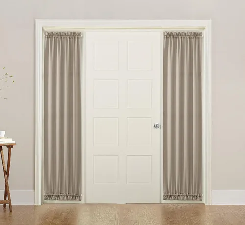 Miniatura 126 de Sun Zero Barrow - Panel de cortina para puerta con bolsillo para barra, de eficiencia energética, 54" x 72", color moca Marrón Mocha