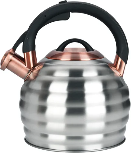 Miniatura 9 de Tetera de Té para Estufa Superior con Silbato, Tetera de 3.2 Quarts de Acero Inoxidable con Asa Ergonómica Resistente al Calor