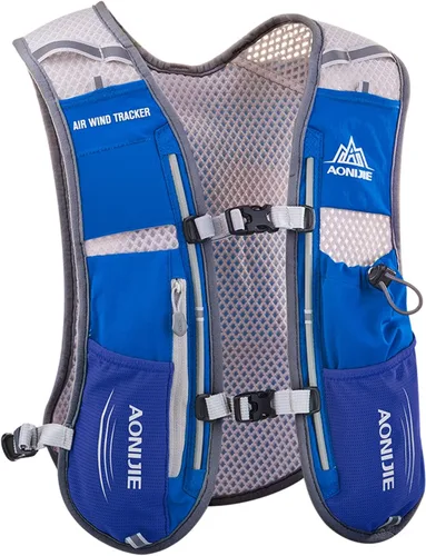 AONIJIE Hydration Vest Pack Backpack 5L 5.5L Marathoner Running Vest Race Hydration for Women and Men Trail Run Hiking Jogging Vejiga azul y sin agua