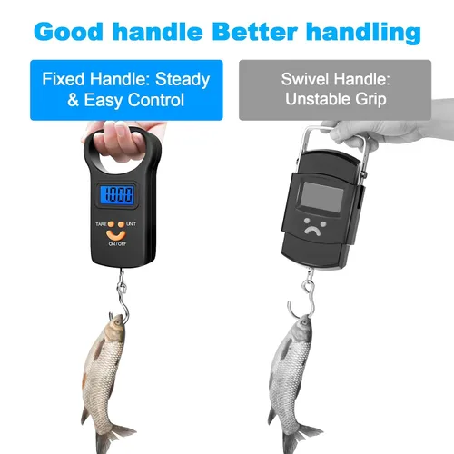 Miniatura 2 de SKEAP Báscula digital para equipaje, 110 libras / 110.2 lbs, pantalla LCD retroiluminada, báscula de pesca con 2 pilas AAA incluidas, regalos