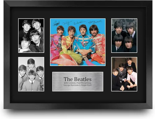 Miniatura 8 de HWC Trading John Lennon Los Beatles 40 x 30 cm (A3) Regalos Impresos Autógrafo Firmado Imagen para Fanáticos de Recuerdos Musicales - 40 x 30 cm