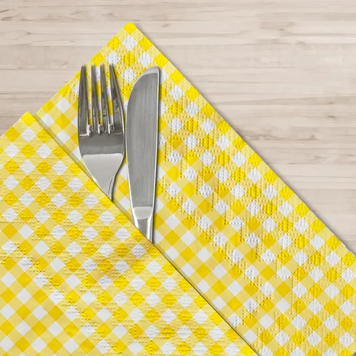 Miniatura 6 de Gatherfun Suministros para fiestas, servilletas de papel desechables amarillas y blancas para fiesta de Pascua