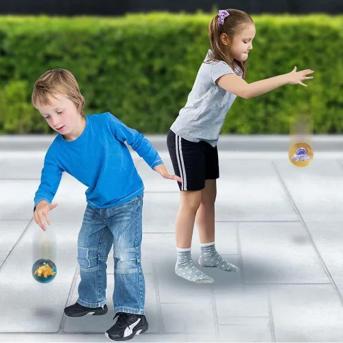 Miniatura 6 de ArtCreativity Bolas de rebote de dinosaurio de 2 pulgadas, juego de 12, bolas para niños con dinosaurio 3D en el interior, juguetes al aire libre