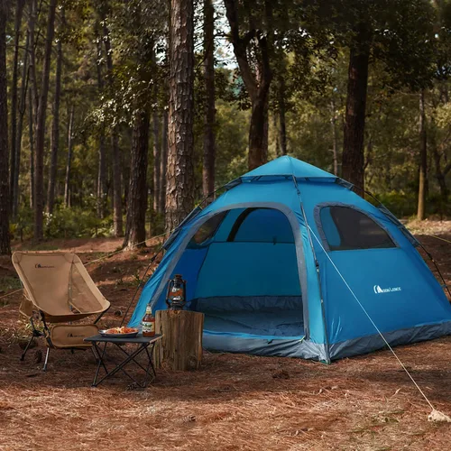 Miniatura 6 de Moon Lence Tienda de campaña instantánea desplegable para 4 a 5 personas, tienda de campaña portátil, impermeable, resistente al viento