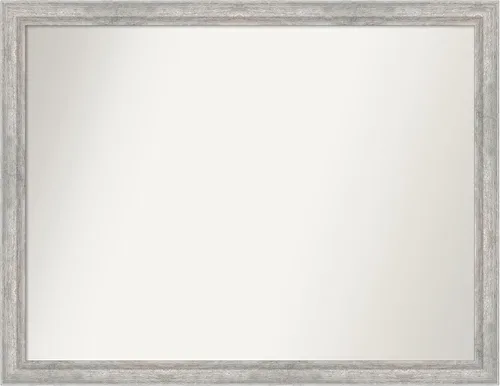 Miniatura 476 de Amanti Art Espejo de baño plateado para sobre fregadero, 23 x 23 pulgadas, espejo cuadrado plateado en ángulo, marco de madera moderno medio, se