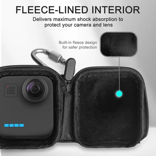 Miniatura 2 de FiTSTILL Mini estuche de almacenamiento de PU para Go Pro Max 2019/Go Pro Max 2025, funda protectora de viaje rígida Kit de accesorios