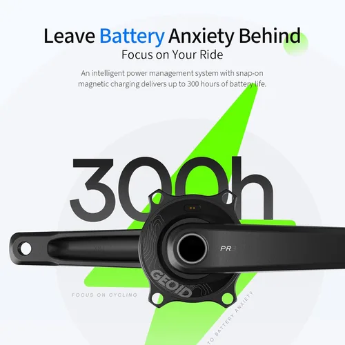 Miniatura 4 de GEOID PM500 Medidor de Potencia de Bicicleta con Conjunto de Manillar, ±1.5% de Precisión, Peso Ligero 680g, Batería de Larga Duración de 300h