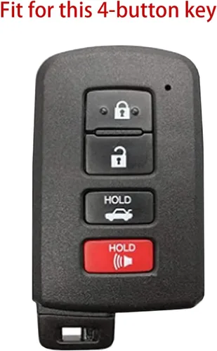Miniatura 2 de Funda para llavero para Toyota Avalon Camry Corolla Highlander RAV4 Sequoia 2012 a 2022, Negro