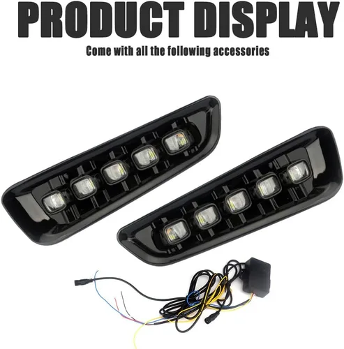 Miniatura 2 de Auto-Tech - 1 par de luces LED diurnas con señal de giro DRL kit de repuesto para Ford F-150 Raptor 2017-2019