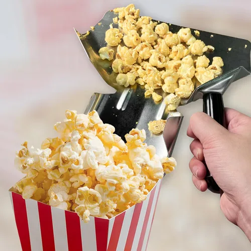 Miniatura 6 de Bonsicoky Cucharón de acero inoxidable para papas fritas y palomitas, herramienta de llenado rápido para bolsas y cajas de alimentos, cuchara