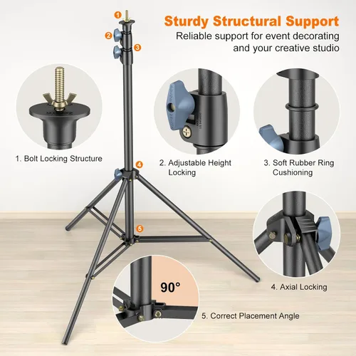 Miniatura 4 de LINCO Lincostore Zenith - Kit de soporte de fondo portátil en forma de T, 5 x 6.7 pies - 5 pies de ancho (fijo) y 6.7 pies de alto (ajustable)