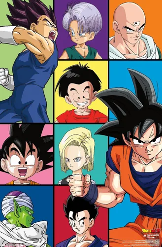 Miniatura 9 de Trends International Dragon Ball Z - Póster de pared con cuadrícula, 22.375 x 34 pulgadas, versión enmarcada de madera de granero
