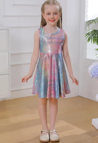 Miniatura 6 de Vestido brillante de arcoíris para niñas pequeñas, vestido de cumpleaños obsesionado con unicornio, regalo para niñas, vestido especial de princesa