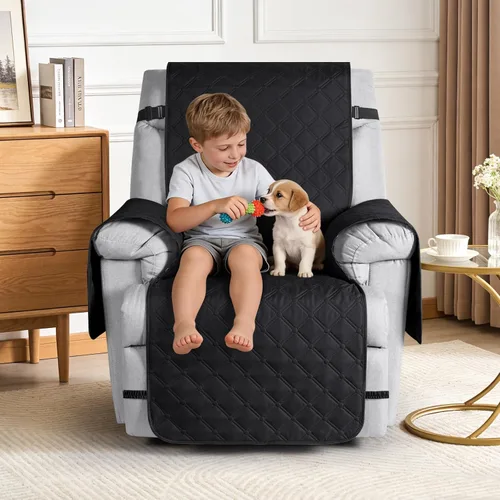 Miniatura 7 de TAOCOCO Fundas reclinables 100% impermeables, con correas para las piernas, funda de sofá reclinable reversible para silla reclinable, protector