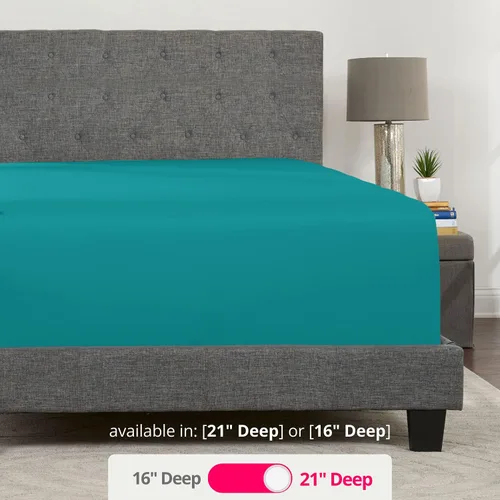 Miniatura 3 de Sábanas Individuales XL de Bolsillos Profundos Ajustables – Solo Sábanas Ajustables Twin XL – Sábanas Ajustables de 21 pulgadas que Encajan 16 verde
