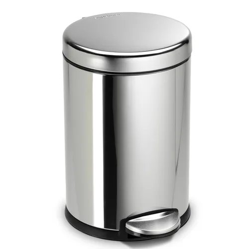 Miniatura 11 de simplehuman - Cubo de basura redondo para baño de 1.2 galones / 4.5 litros, de acero inoxidable cepillado