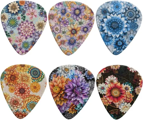 Miniatura 35 de KEIAHUAN Cool Skull - Púas de guitarra – Plectros triángulos clásicos para bajos, guitarras acústicas y eléctricas – Púas pesadas para guitarristas