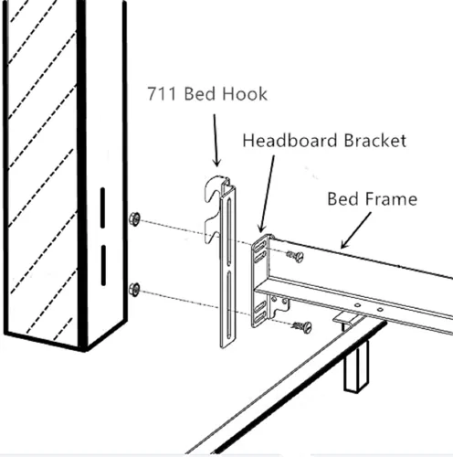 Miniatura 7 de ZhouDaShu Soportes adaptadores de cabecero, ganchos para marco de cama, soportes de cabecera para marco de cama de metal, kit de fijación