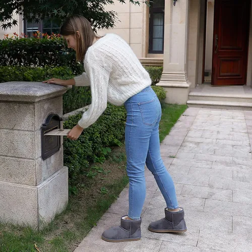 Miniatura 7 de Zizor Pantuflas cortas acogedoras para mujer, cálidas, de invierno, con forro mullido