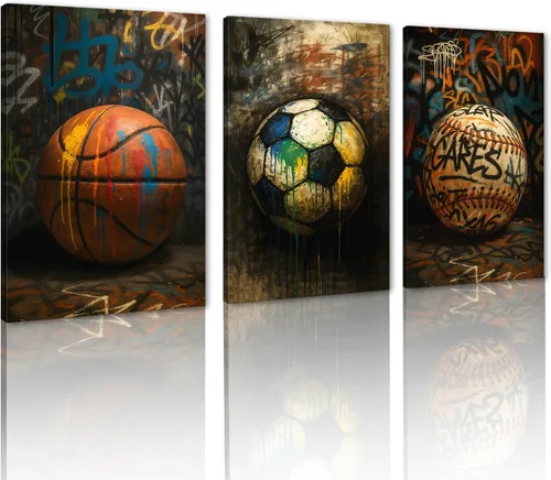 Miniatura 18 de 3 paneles divertidos de Banksy Graffiti Street Wall Art Cuadros de graffiti, autobús, metro, obras de arte modernas para decoración de pared