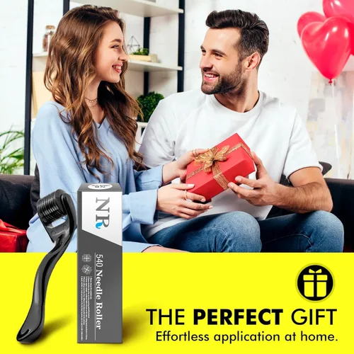 Miniatura 7 de Rodillo Derma de titanio con 540 agujas para cara, barba y cabello, rodillo de masaje suave para rutina diaria de cuidado de la piel, adecuado