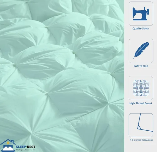 Miniatura 3 de SLEEP-NEST Edredón Twin XL - 68x92 pulgadas Ultra Suave para Todas las Estaciones Plisado Pinzado 1 Pieza Manta - Elegante Diseño Pintuck Edredón