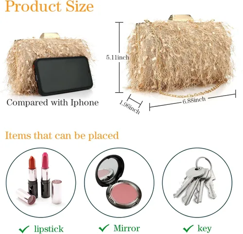 Miniatura 5 de Bolso de mano para mujer, lindo bolso de mano con asa superior, bolso cruzado para boda, fiesta, baile de graduación, banquete