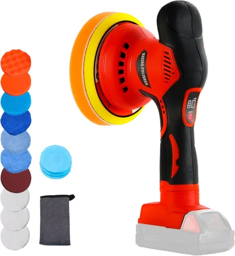 Pulidor de búfer compatible con batería Milwaukee M18, amortiguador orbital inalámbrico de 6 pulgadas, amortiguador de automóvil sin escobillas para