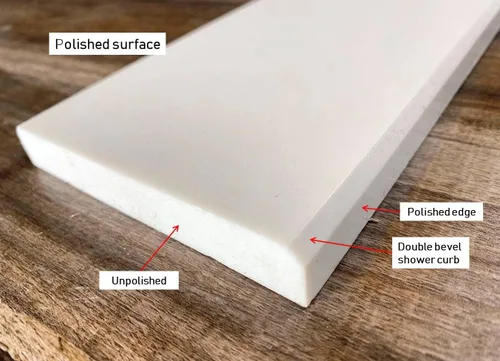 Miniatura 2 de Tenedos Sillín de umbral de piso de mármol blanco sólido pulido, para acera de ducha, protector contra salpicaduras de tocador de baño, alféizar