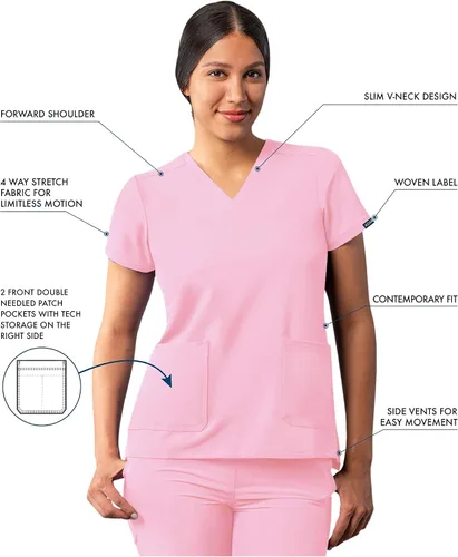 Miniatura 3 de Adar Addition - Ropa quirúrgica para mujer, moderna camiseta médica con cuello en V