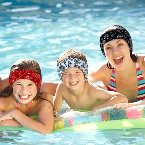 Miniatura 6 de 4 diademas de natación para natación, banda ajustable para la oreja para mantener el agua fuera, protección para los oídos para niños y adultos