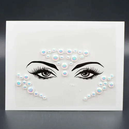 Miniatura 5 de Joyas de cara que brillan en la oscuridad, cristal de Halloween, tatuaje temporal, gemas de diamantes de imitación, cuerpo fluorescente, joyas
