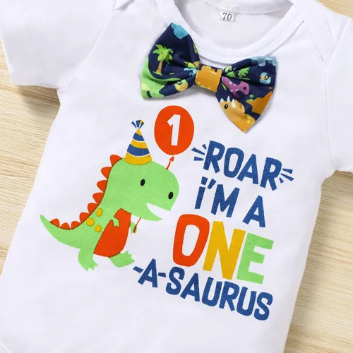 Miniatura 4 de Conjunto de ropa de manga corta con tirantes ajustables en la espalda en Y para bebés y niños