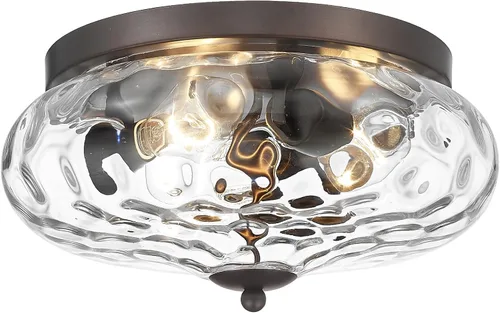 Miniatura 11 de Luminarias de techo de montaje empotrado Darkaway para interior y exterior con pantalla de vidrio ondulado para pasillo, cocina, recámara, porche