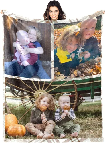 Miniatura 12 de Manta personalizada con fotos, manta personalizada con fotos para parejas, papá, mamá, niños, perros, amigos, cumpleaños, boda, Navidad, Año Nuevo