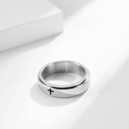 Miniatura 3 de Anillos de banda giratoria para aliviar el estrés y la ansiedad con diseño de Jesucristo para hombres mujeres niñas niños y niñas para la ansiedad