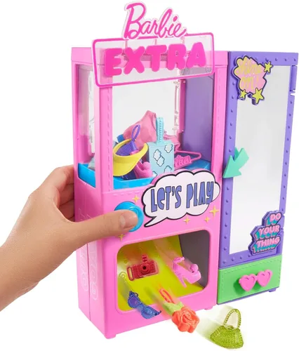 Miniatura 4 de Barbie Juego de moda extra sorpresa con 20 piezas, incluyendo caniche para mascotas, armario y función de botón que dispensa accesorios de moda