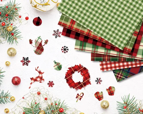 Miniatura 7 de Whaline 24 piezas de papel con patrón de Feliz Navidad, álbumes de recortes, papel especial de doble cara, papel decorativo para manualidades