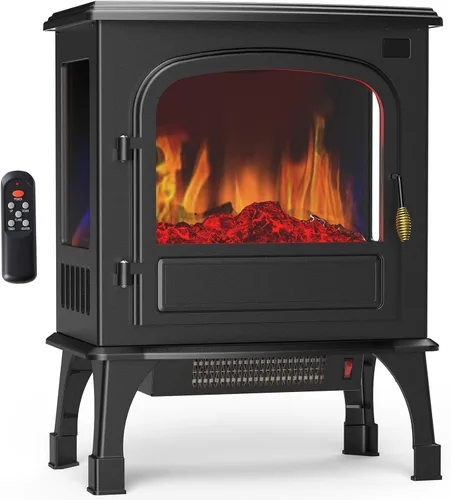 Miniatura 9 de Sweetcrispy Calentador de Chimenea Eléctrica Independiente, Chimenea Interior de 26 pulgadas con Efecto de Llama 3D, Diseño Seguro contra