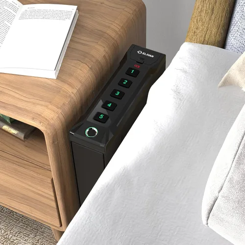 Miniatura 7 de Z ZLJUAN Caja fuerte montada para pistolas, acceso rápido, puerta corredera de apertura automática, pistola segura para mesita de noche, montaje